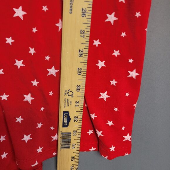 Modern Lux Romper Shorts Womens XL Red White Stars Sleeveless Drawstring Waist - Picture 7 of 11